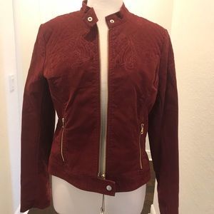 ✨NWT- Cavilini -Sz-Medium Burgandy Jacket✨